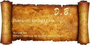 Danics Brigitta névjegykártya